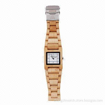 Wooden Special Edition Watch for Men/Women, Unisex Beige New, Japan Seiko Movement